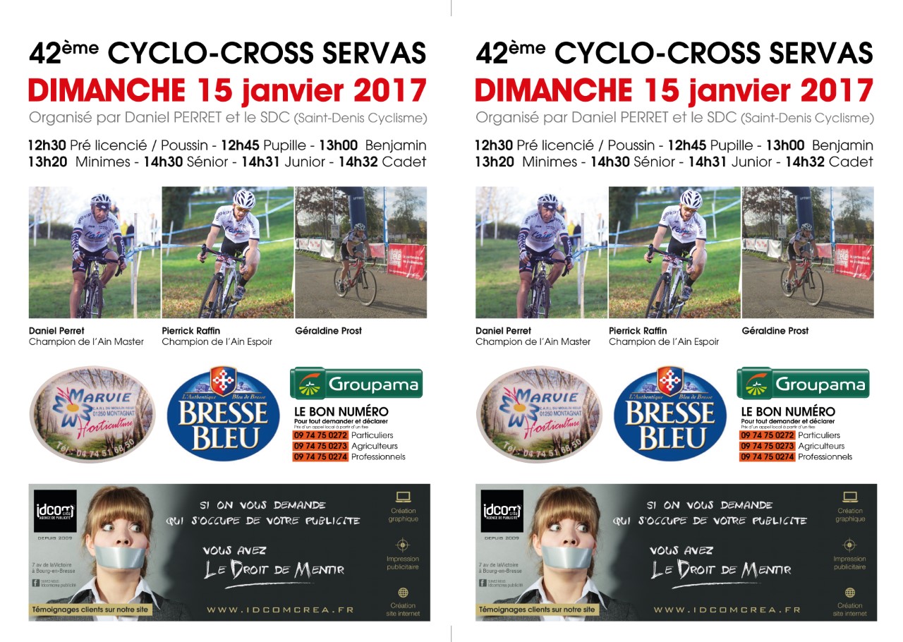 Cyclo-cross de Servas : Dimanche 15 janvier 2017